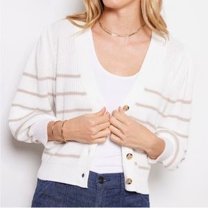 NWOT Evereve Hayes cardigan stripped viscose sweater XS M33